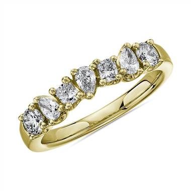 "Seven Stone Mixed Shape Fancy Diamond Ring in 14k Yellow Gold - I/SI2 (3/4 ct. tw.)"