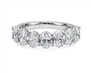 Seven Stone Oval Diamond Ring In 14k White Gold (3 ct. tw. - H-I / SI1-SI2)