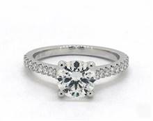 Side-Stone Split-Prong Cathedral Basket Engagement Ring in Platinum 4mm Width Band (Setting Price) | James Allen