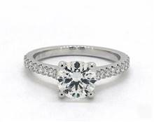 Side-Stone Split-Prong Cathedral Basket Engagement Ring in Platinum 4mm Width Band (Setting Price) | James Allen