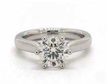 Simple Flat Shank 6-Prong Solitaire Engagement Ring in 14K White Gold 2.50mm Width Band (Setting Price) | James Allen