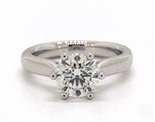 Simple Flat Shank 6-Prong Solitaire Engagement Ring in 18K White Gold 2.50mm Width Band (Setting Price) | James Allen