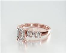 Six Stone Emerald Cut Engagement Ring in 14K Rose Gold 2.20mm Width Band (Setting Price) | James Allen