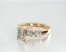 Six Stone Emerald Cut Engagement Ring in 14K Yellow Gold 2.20mm Width Band (Setting Price) | James Allen