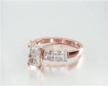 Six Stone Radiant Cut Engagement Ring in 14K Rose Gold 2.20mm Width Band (Setting Price) | James Allen