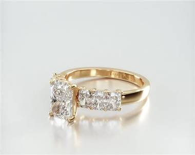 Six Stone Radiant Cut Engagement Ring in 14K Yellow Gold 2.20mm Width Band (Setting Price)