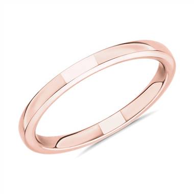 "Skyline Comfort Fit Wedding Ring in 14k Rose Gold (2mm)"