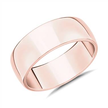 "Skyline Comfort Fit Wedding Ring in 14k Rose Gold (8mm)"