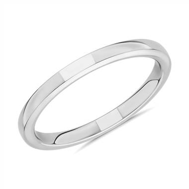 "Skyline Comfort Fit Wedding Ring in 14k White Gold (2mm)"