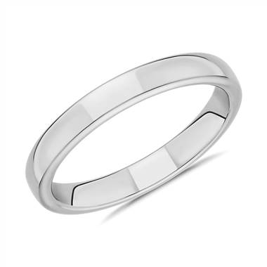 "Skyline Comfort Fit Wedding Ring in 14k White Gold (3mm)"