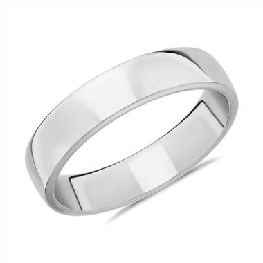 "Skyline Comfort Fit Wedding Ring in 14k White Gold (5mm)"
