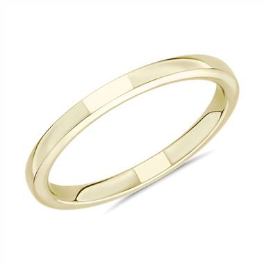 "Skyline Comfort Fit Wedding Ring in 14k Yellow Gold (2mm)"