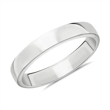 "Skyline Comfort Fit Wedding Ring in 18k White Gold (4mm)"