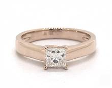 Sleek Cross-Prong Tapered Solitaire Engagement Ring in 14K Rose Gold 4mm Width Band (Setting Price) | James Allen