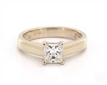 Sleek Cross-Prong Tapered Solitaire Engagement Ring in 14K Yellow Gold 4mm Width Band (Setting Price) | James Allen