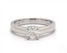 Sleek Cross-Prong Tapered Solitaire Engagement Ring in Platinum 4mm Width Band (Setting Price) | James Allen