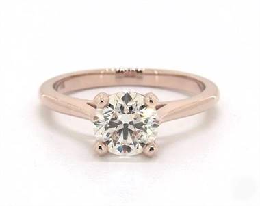 Sleek Four-Prong Solitaire Engagement Ring in 14K Rose Gold 1.90mm Width Band (Setting Price)