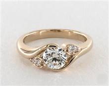 Sleek Leaf-Design Contemporary Bypass Engagement Ring in 14K Yellow Gold 3.60mm Width Band (Setting Price) | James Allen