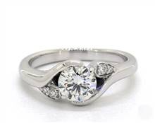 Sleek Leaf-Design Contemporary Bypass Engagement Ring in Platinum 3.60mm Width Band (Setting Price) | James Allen