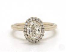 Sleek Oval Pave Halo Engagement Ring in 14K Yellow Gold 1.80mm Width Band (Setting Price) | James Allen