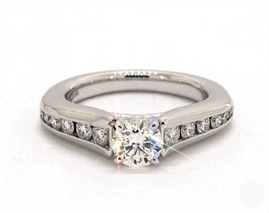 Sleek Reverse Taper Channel-Set .47ctw Engagement Ring in 4.28mm Platinum (Setting Price)