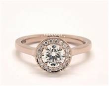 Sleek Trellis Pave Halo Engagement Ring in 14K Rose Gold 2.20mm Width Band (Setting Price) | James Allen