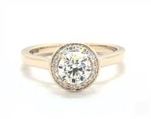 Sleek Trellis Pave Halo Engagement Ring in 14K Yellow Gold 2.20mm Width Band (Setting Price) | James Allen