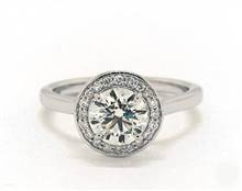 Sleek Trellis Pave Halo Engagement Ring in Platinum 2.20mm Width Band (Setting Price) | James Allen