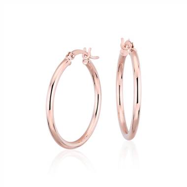"Small Hoop Earrings in 14k Rose Gold (1")"