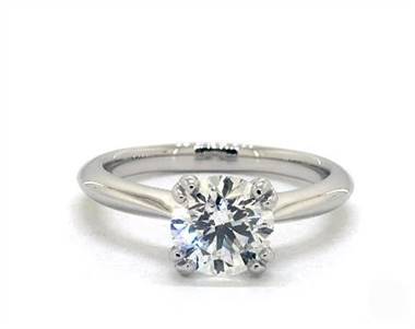 Sophisticated, Classy Curved Solitaire Engagement Ring in Platinum 2.50mm Width Band (Setting Price)