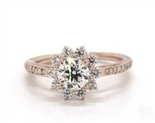 Sparkling Starburst-Halo Engagement Ring in 14K Rose Gold 4mm Width Band (Setting Price) | James Allen