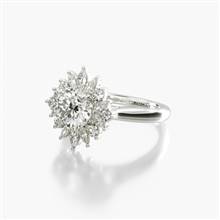 Sparkling Starburst Halo Engagement Ring in 18K White Gold 1.80mm Width Band (Setting Price) | James Allen