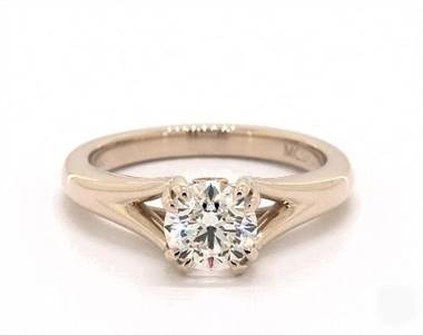 Split-Shank Double-Claw Solitaire Engagement Ring in 14K Yellow Gold 2.00mm Width Band (Setting Price)