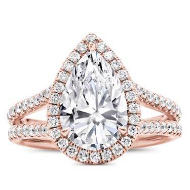 Split Shank Halo Setting For Pear Shape Diamond