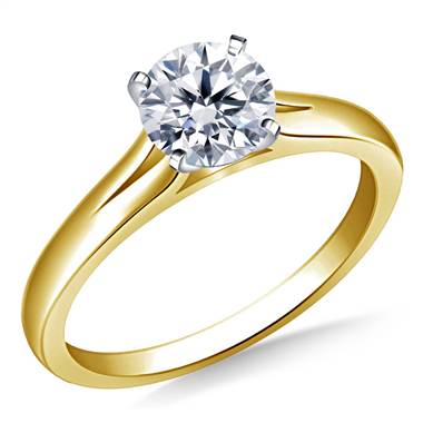 Split Shank Solitaire Engagement Ring in 18K Yellow Gold (2.3 mm)