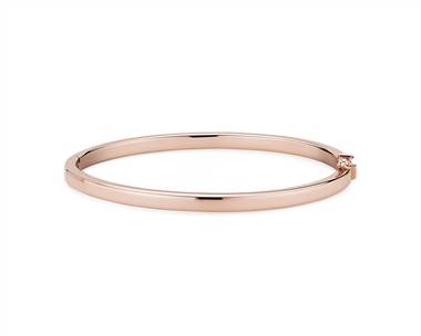 Squared Bangle In 14k Italian Rose Gold (4mm)