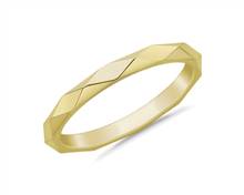 Stackable Beveled Triangle High Finish Ring In 14k Yellow Gold (2mm) | Blue Nile