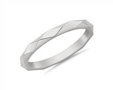 Stackable Beveled Triangle High Finish Ring In Platinum (2mm) | Blue Nile