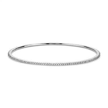 Stackable Pave Diamond Bangle in 18k White Gold (1 ct. tw.)