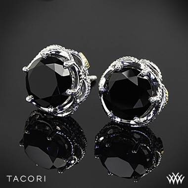 Sterling Silver with 18k Yellow Gold Accents Tacori SE10519 Black Lightning Onyx Earrings