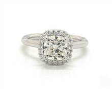 Stunning Cushion Halo .12ctw Engagement Ring in 14K White Gold 1.80mm Width Band (Setting Price) | James Allen