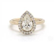 Stunning Pear Halo Solitaire Engagement Ring in 14K Yellow Gold 1.80mm Width Band (Setting Price) | James Allen