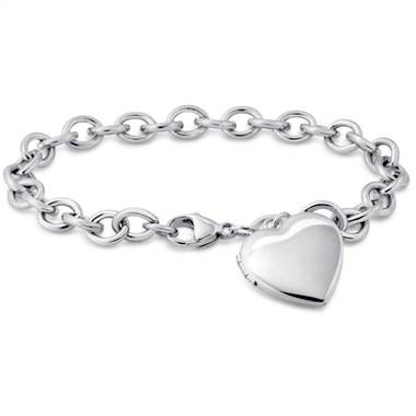 "Sweetheart Locket Bracelet in Sterling Silver"