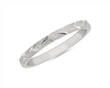 Swiss Cut Stackable Ring In Platinum (2mm) | Blue Nile