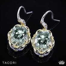 Tacori SE134Y12 Seafoam Mint Prasiolite Dangle Earrings in Sterling Silver with 18K Yellow Gold Accents | Whiteflash