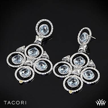 Tacori SE15202 Island Rains Sky Blue Topaz Chandelier Earrings in Sterling Silver with 18K Yellow Gold Accents