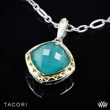 Tacori SN112Y27 Onyx Envy Clear Quartz over Green Onyx Enhancer in Sterling Silver with 18K Yellow Gold Accents - Pendant Only