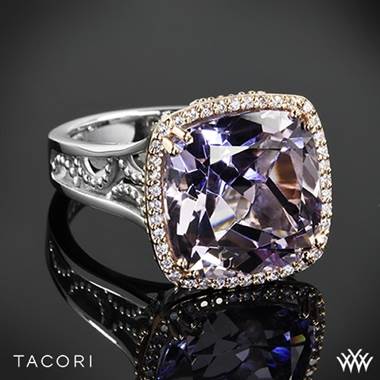 Tacori SR100P13 Blushing Rose Amethyst and Diamond Ring in Sterling Silver with 18k Rose Gold Accents