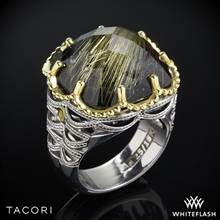 Tacori SR102Y15 Black Lightning Rutilated Quartz over Black Onyx Ring in Sterling Silver with 18k Yellow Gold Accents | Whiteflash
