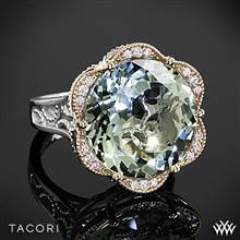 Tacori SR106P12 Seafoam Mint Prasiolite and Diamond Ring in Sterling Silver with 18k Rose Gold Accents | Whiteflash